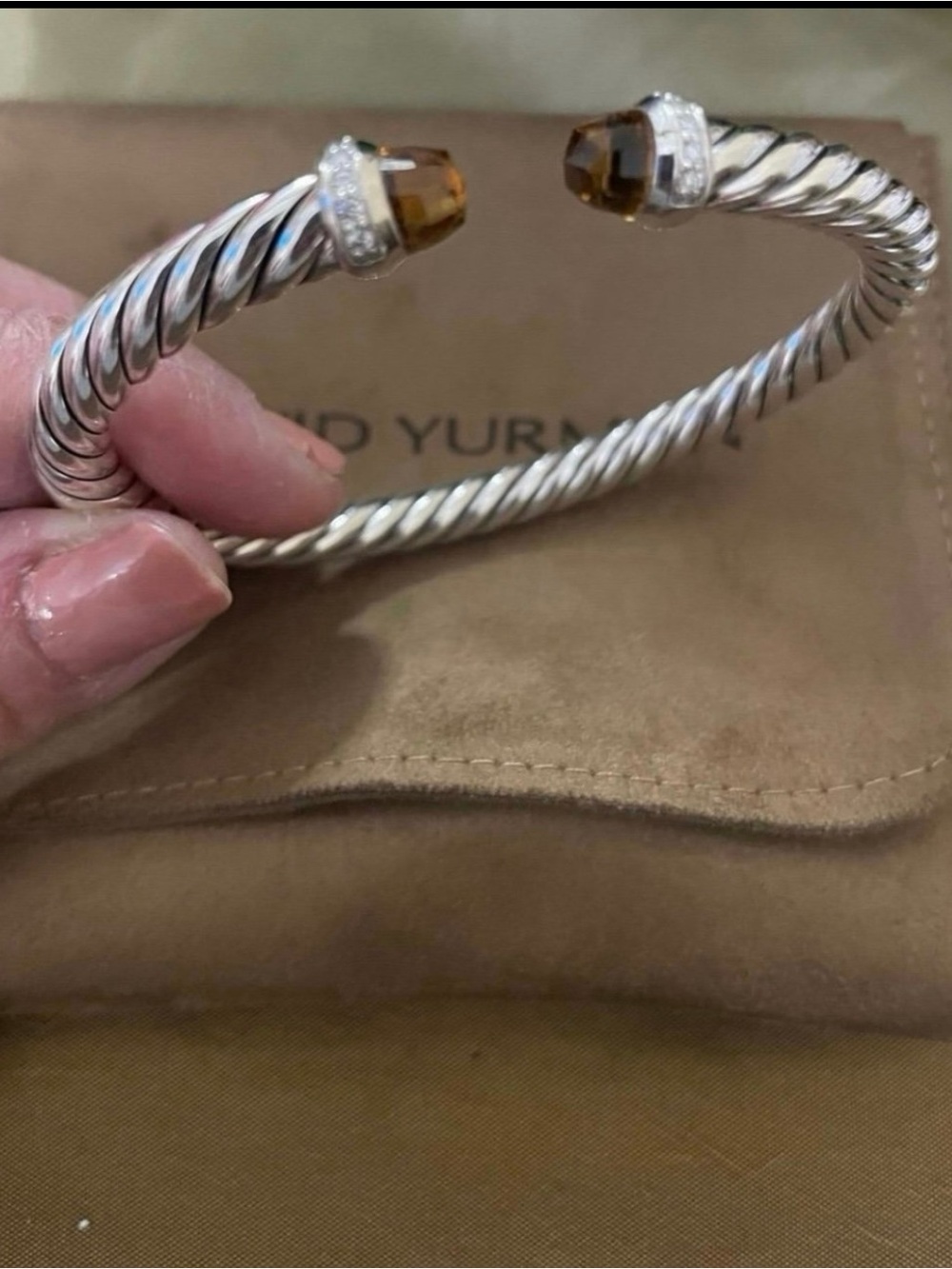 David Yurman Flex Bracelet citrine Diamonds 6MM Medium - Picture 4 of 9